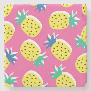 Posavasos De Piedra Colores Locos De Piña: Pop-Art Infantil.
