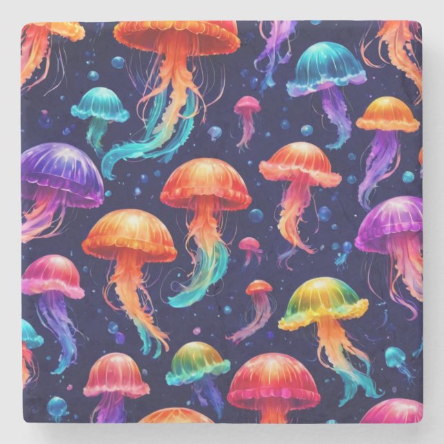 Posavasos De Piedra Colorida medusa (Anverso)