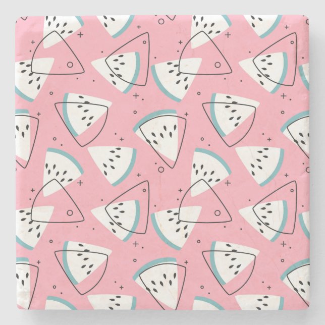 Posavasos De Piedra Coloridas sandías (Anverso)