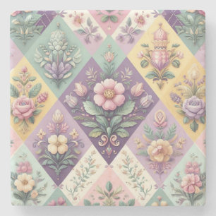 Posavasos De Piedra Colorido argyle pastel Pascua/Primavera