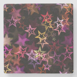 Posavasos De Piedra Colorous Stars Dance Whimsically