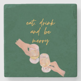 Posavasos De Piedra Coma, bebe y sé moro, moro, Navidades, retro