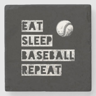 Posavasos De Piedra Coma el beisbol dormido repetir angustiado