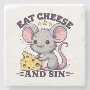 Posavasos De Piedra Comer Queso Y Pecar