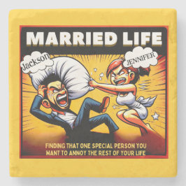 Posavasos De Piedra Comic Married Life , Nombres de Personalizables