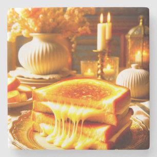 Posavasos De Piedra Comida de confort a la luz de las velas: sándwich