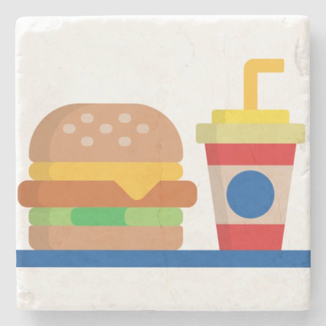 Posavasos De Piedra Comida de hamburguesas (Anverso)