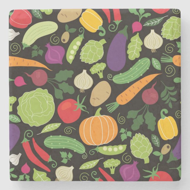 Posavasos De Piedra Comida en un fondo negro (Anverso)