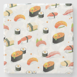 Posavasos De Piedra Comida japonesa:Patrón de sushi