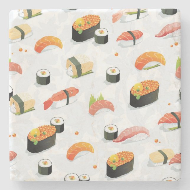 Posavasos De Piedra Comida japonesa:Patrón de sushi (Anverso)