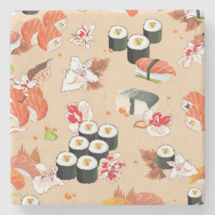 Posavasos De Piedra Comida japonesa: Patrón de sushi 3