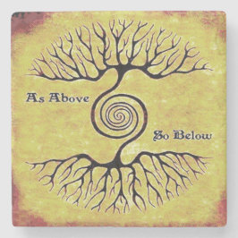 Posavasos De Piedra Como Arriba, Muy Abajo.Árbol De Vida, Espiritualid