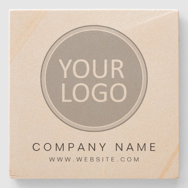 Posavasos De Piedra Compañía comercial promocional con logotipos de em (Anverso)