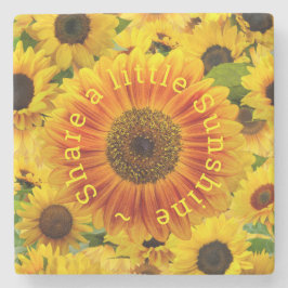 Posavasos De Piedra Comparte un poco de girasol Naranja amarillo Sunsh