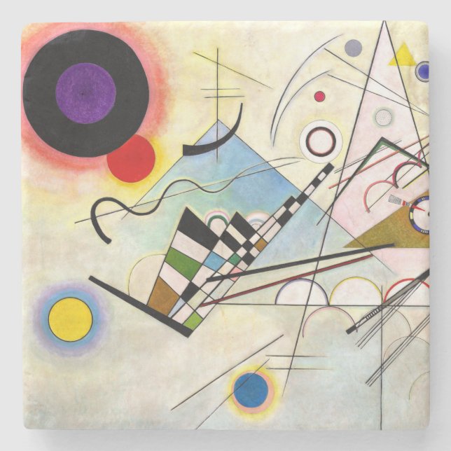 Posavasos De Piedra Composición de Kandinsky 8 (Anverso)