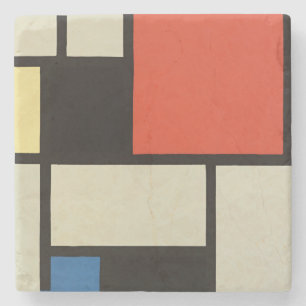 Posavasos De Piedra Composición Mondrina Arte de pintura abstracta mod