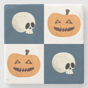 Posavasos De Piedra Comprobaciones de calaveras y calabazas