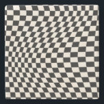Posavasos De Piedra Comprobar tablero de cheques de patrón blanco negr<br><div class="desc">Patrón retro de chequeo - tablero de ajedrez con torsión en blanco y negro / ondulante y deformado.</div>
