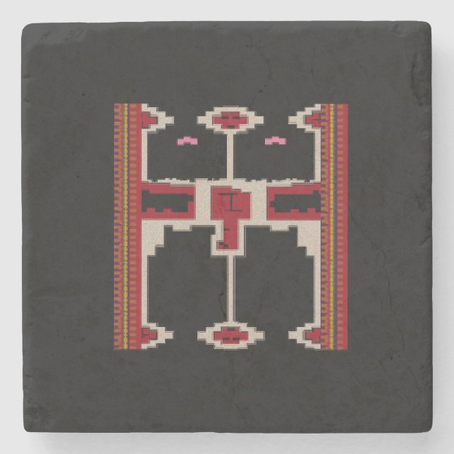 Posavasos de Piedra con Diseño de Borneo (Anverso)
