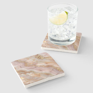 Posavasos de piedra con estampado de ágata