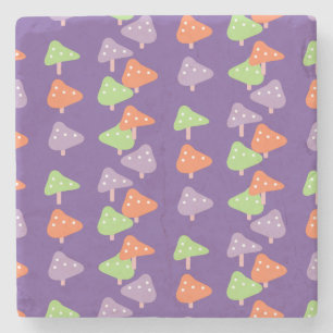 Posavasos de piedra con estampado de hongos bailan
