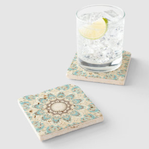 Posavasos de Piedra con Estampado de Mandala