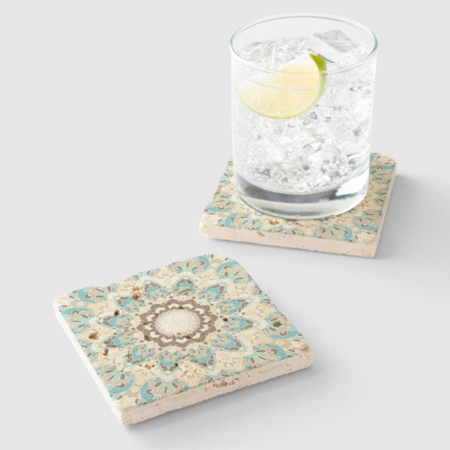 Posavasos de Piedra con Estampado de Mandala (Lateral)