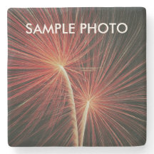 Posavasos de Piedra con Foto Personalizada – Fuego