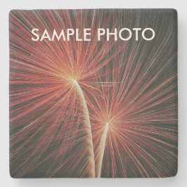 Posavasos de Piedra con Foto Personalizada – Fuego