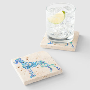 Posavasos de piedra con imágenes cuadradas