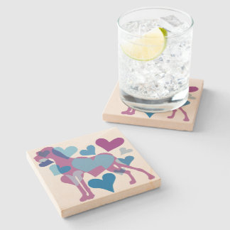Posavasos de piedra con imágenes cuadradas