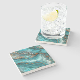 Posavasos de piedra con impresión de ágata