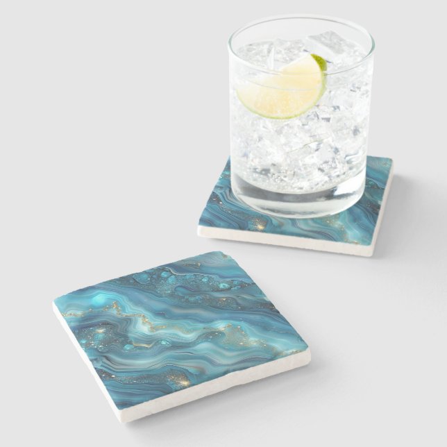 Posavasos de piedra con impresión de ágata (Lateral)