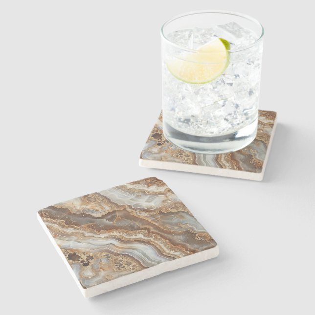 Posavasos de piedra con impresión de ágata (Lateral)