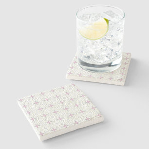 posavasos de piedra con patrón geométrico decorati