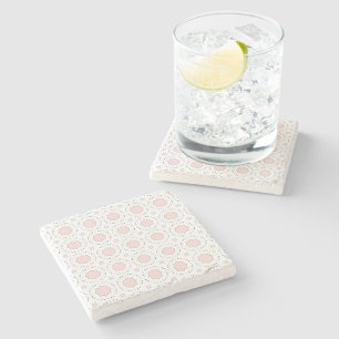 posavasos de piedra con patrón geométrico decorati