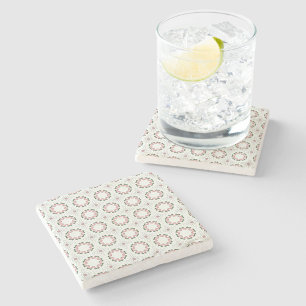 posavasos de piedra con patrón geométrico decorati
