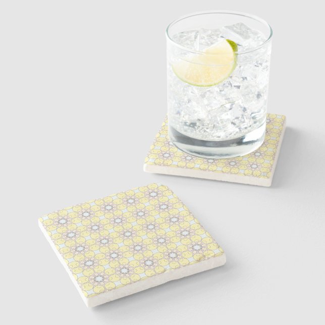 posavasos de piedra con patrón geométrico decorati (Subido por el creador)