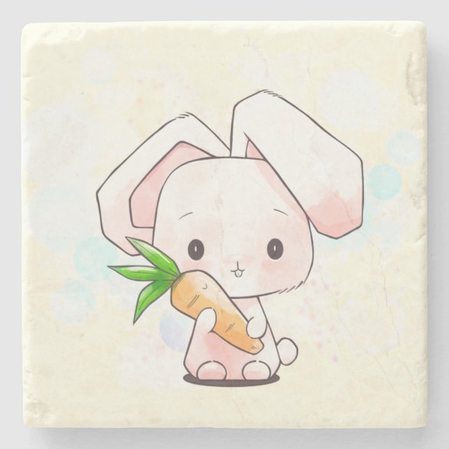 Posavasos De Piedra Conejito dulce (Anverso)