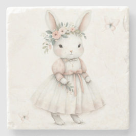 Posavasos De Piedra Conejo con vestido