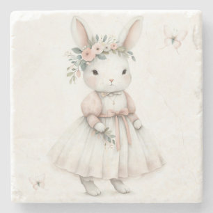 Posavasos De Piedra Conejo con vestido