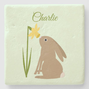 Posavasos De Piedra Conejo conejo conejo de pascua y Personalizado de