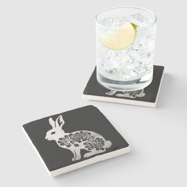 Posavasos De Piedra Conejo de Pascua (Lateral)