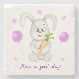 Posavasos De Piedra Conejo lindo para un ánimo positivo