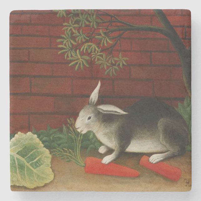 Posavasos De Piedra Conejo Pequeño (Animal Mascota) (Henri Rousseau) (Anverso)