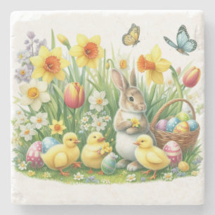 Posavasos De Piedra Conejo/pollo de primavera clásico/ventilado