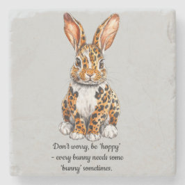 Posavasos De Piedra Conejo único con leopardo visto