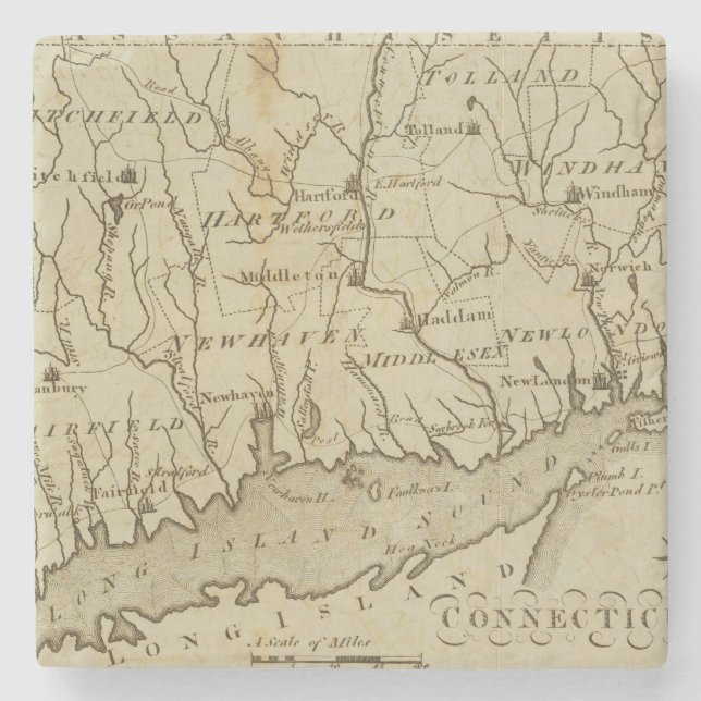 Posavasos De Piedra Connecticut 8 (Anverso)