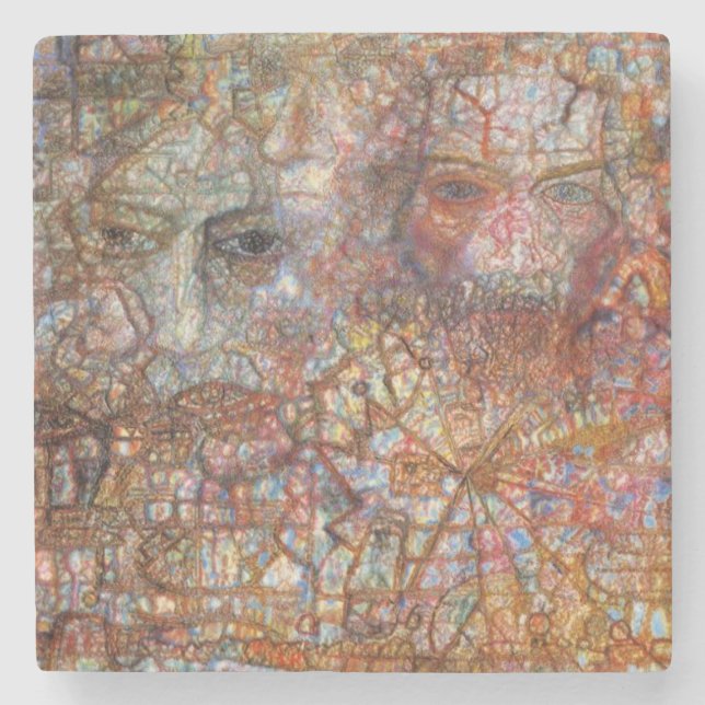 Posavasos De Piedra Contenencias: dos caras (de Pavel Filonov) (Anverso)