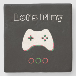 Posavasos De Piedra Control de Videojuego, Let's Play, Arte Rojo y Ver